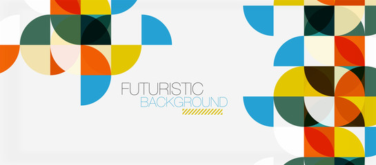 Obraz premium Geometric triangle and circle shape, wide abstract background