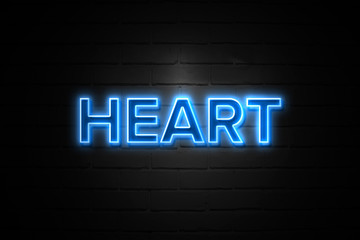 Heart neon Sign on brickwall