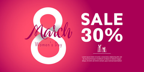 Greeting card since 8 march. 30 percent