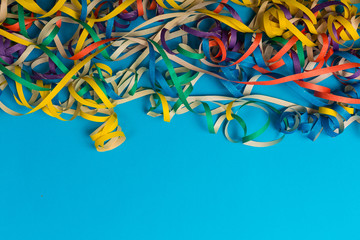 Party festive background with confetti. Copy space
