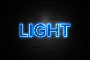 Light neon Sign on brickwall