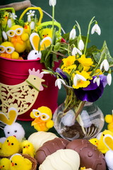 Handmade Chocolate Easter Egg.
Hand crafted chocolate Easter Eggs with novelty Easter Bunnies and Easter Chicks. 