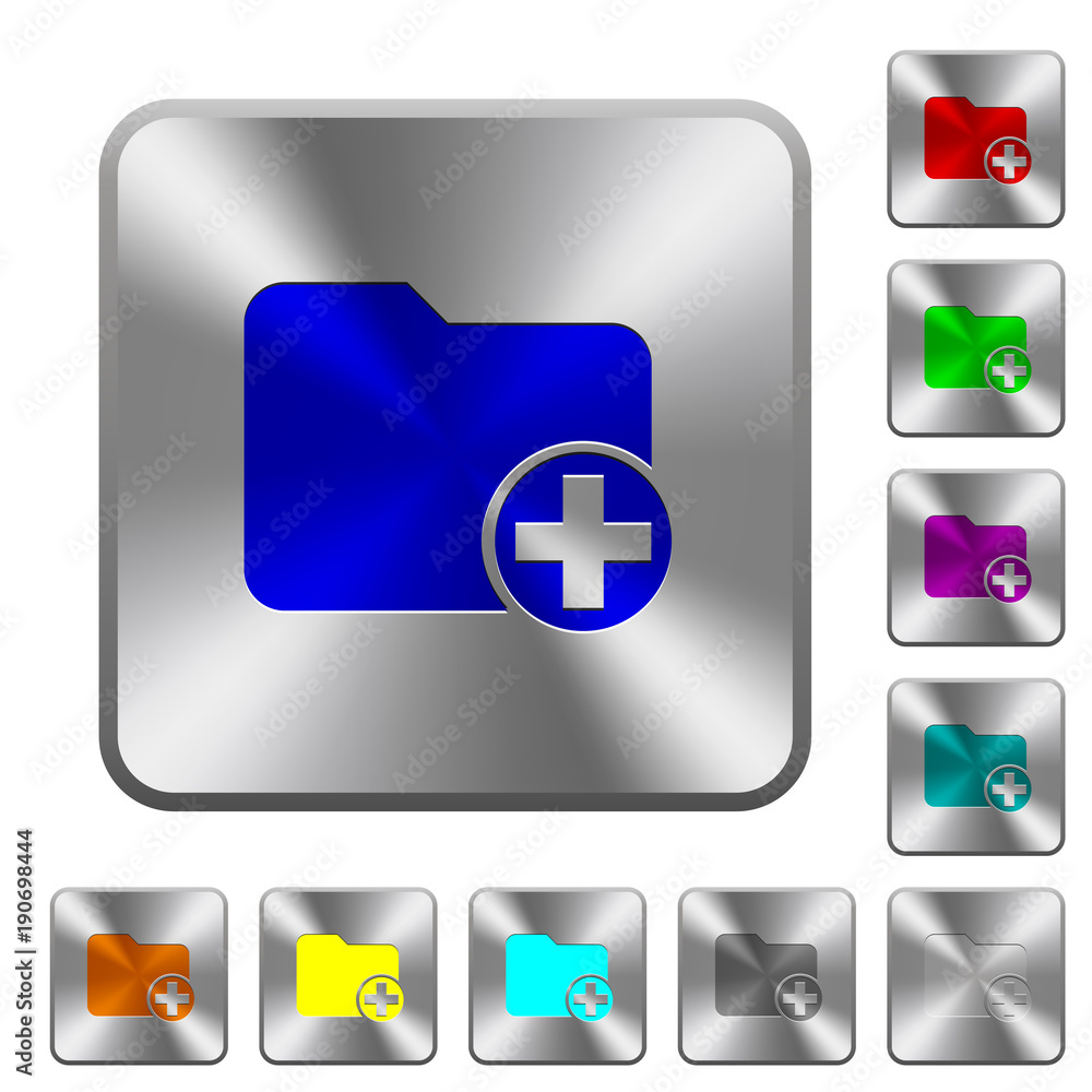 Poster add new directory rounded square steel buttons