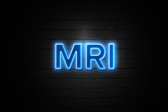 Mri neon Sign on brickwall