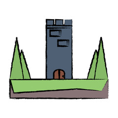 Medieval castle tower icon