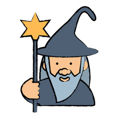cartoon wizard icon image