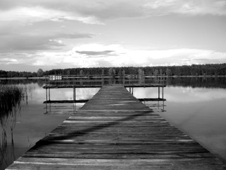 Woodden Jetty Over Lake