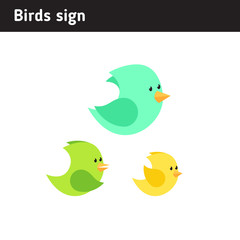 illustration of three birds