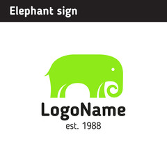 logo green elephant, reliability and strength