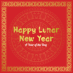 Lunar New Year. Chinese New Year. A Year of Dog. Happy new year 2018. Asian