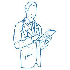 Doctor with stethoscope. Health Care. Young doctor in uniform. Medicine