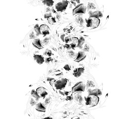 Watercolor Seamless Floral Pattern. Trendy Floral Background for Textile Print, Invitation Background, Wallpaper design, Fabric Print, Wedding Card. Hand Drawn Watercolor Illustration.