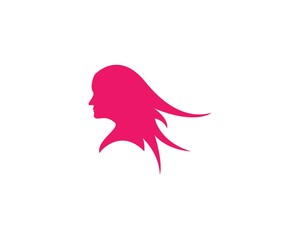 Beauty Women face silhouette character Logo Template