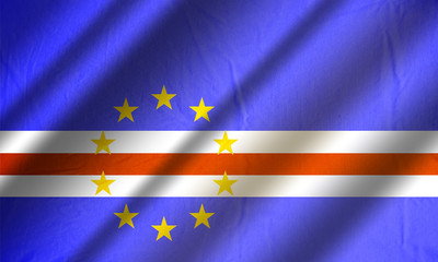 Authentic colorful textile flag of Cape Verde