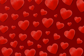 Vector realistic isolated background with hearts for decoration and covering. Concept of Happy Valentine's Day, wedding and anniversary.