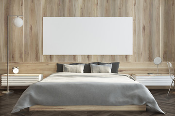 Dark wooden bedroom, poster