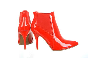 Red high heel women shoes