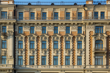 Facade of historical building in Moscow