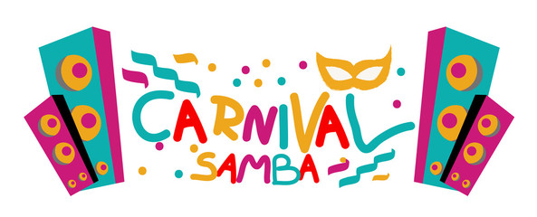 Fototapeta na wymiar carnival samba postern, brazilian event