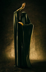 mysterious woman in chador