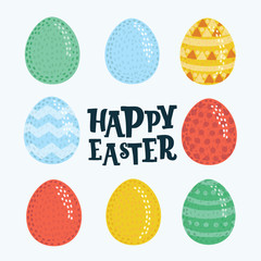 Easter eggs for Easter holidays design on white background.