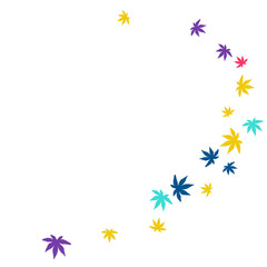 Cute vegetative pattern with simple small leaves for a greeting card or poster. Vector background for spring or summer design