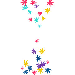 Cute vegetative pattern with simple small leaves for a greeting card or poster. Vector background for spring or summer design