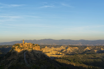 civita di bagnoregio at sunset