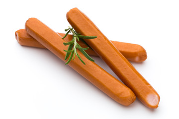 Fresh sausage isolated over white background.