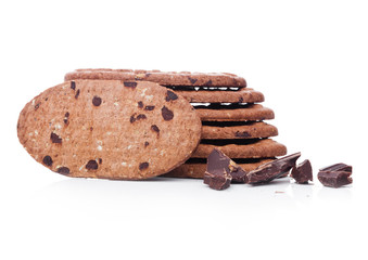 Fototapeta na wymiar Healthy bio chocolate breakfast grain biscuits