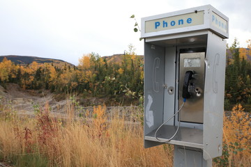 shot phone box with bullet holes Alaska