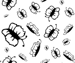 Butterfly black and white pattern