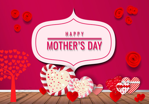 Happy mother's day images vector. Mothers Day greeting card. Happy Mothers Day design in trendy style. Mothers Day typography with vintage frame.