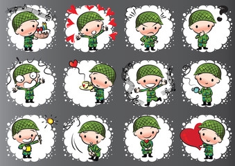 cartoon soldier set