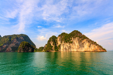 Limestone outcrops in Phang Nga Bay, Phuket, Thailand