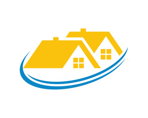 yellow roof house housing home residence residential residency real estate image vector icon 1