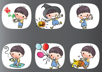 cartoon boy set