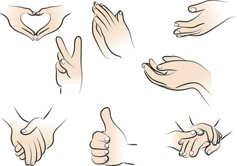 Fototapeta premium hand talk set