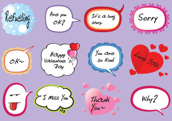 speech bubble set