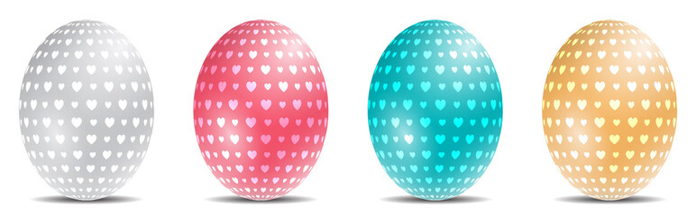 Luxury colorful easter eggs vector graphic. Ostereier, Eier, Ostern, nebeneinander, farbig, bunt, gefärbte.