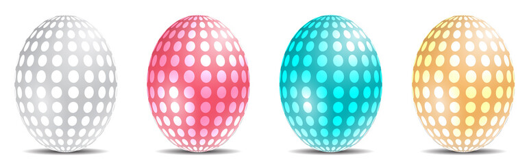 Luxury colorful easter eggs vector graphic. Ostereier, Eier, Ostern, nebeneinander, farbig, bunt, gefärbte.