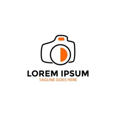 unique photography logo. vector illustration. camera. lens. icon