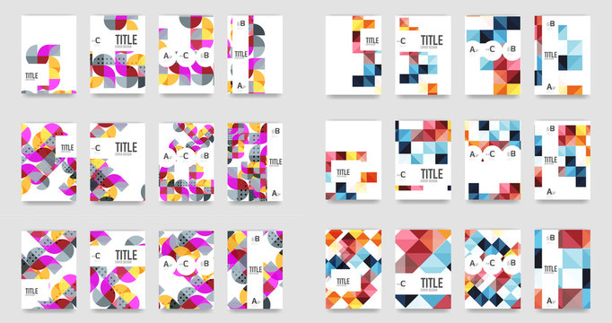 Set of a4 minimal geometric print templates