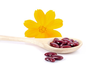 red beans isolated on the white background.