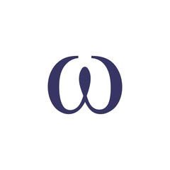 letter omega greek symbol logo vector