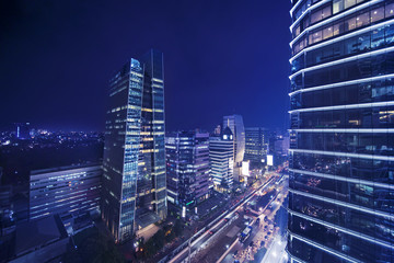 Jakarta city center at night