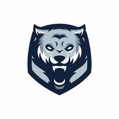 Wolf - vector logo/icon illustration mascot
