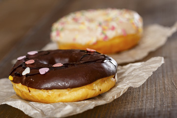 Donuts on craft paper
