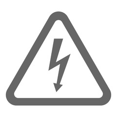 HIGH VOLTAGE  danger sign in triangle. Vector icon.