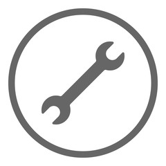 Wrench icon. Spanner in circle. Vector.
